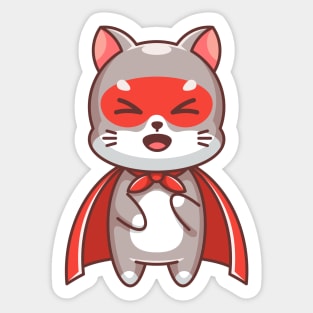 Cute cat super hero cartoon Sticker